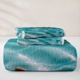 thumbnail image 5 of jejeloiu Underwater Shells Quilt Full,Pebble Beach Full Bedspread Sets For Boys,Teal White,3pcs, 5 of 7