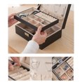 thumbnail image 4 of Joyero Collar Pendiente Anillo Organizador de almacenamiento Estuche de cuero de doble cap Abanopi Caja de almacenaje, 4 of 5