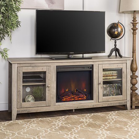 Traditional Wood Fireplace TV Stand for TVs up to 60quot;, Grey Wash Walmart.com Traditional Wood Fireplace TV Stand for TVs up to 60quot;, Grey Wash Walmart.com
