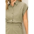 thumbnail image 5 of HYFVE Womens Sheer Attitude Button Front Romper (Large, Olive), 5 of 5