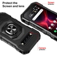 thumbnail image 3 of Compatible for Kyocera DuraForce Pro 3 Case w/Tempered Glass Screen Protector [Military Grade] Ring Car Mount Kickstand Shockproof Hard Phone Case - Black, 3 of 7