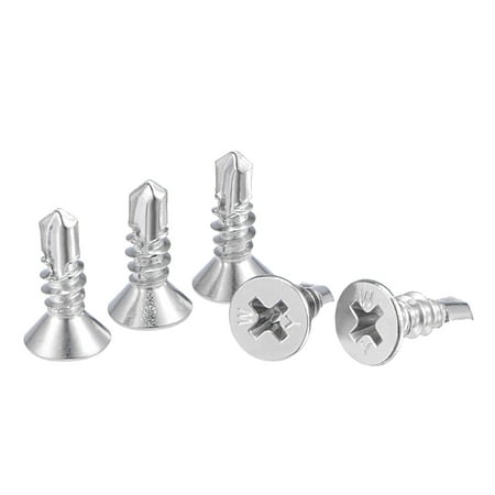 

Uxcell #10 x 15/32 410 Stainless Steel Full Thread Phillips Head Self Drilling Screws 100 Pack
