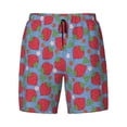 thumbnail image 4 of Lsque Mens Swim Trunks Hand Drawn Strawberry Pattern - Bathing Suit Compression Liner - Beach Swim Shorts Swimwear - (S-3XL) - Stretch Quick Dry -Medium, 4 of 9