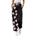 thumbnail image 1 of Gibobby pantalones de vestir mujer cintura alta Pantalones de entrenamiento para mujer, cintura media, pantalones largos sólidos, pantalones deportivos casuales sueltos (Negro, XL), 1 of 4