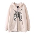 thumbnail image 5 of Sudadera con capucha y cremallera con estampado de esternón Harajuku gótico oscuro hip-hop para hombres y mujeres chaqueta Harajuku sudadera, 5 of 5
