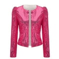 thumbnail image 4 of TANGNADE Women Casual Fashion Sequin Sequins Sparkling Cardigan Jacket, Pink S, 4 of 7