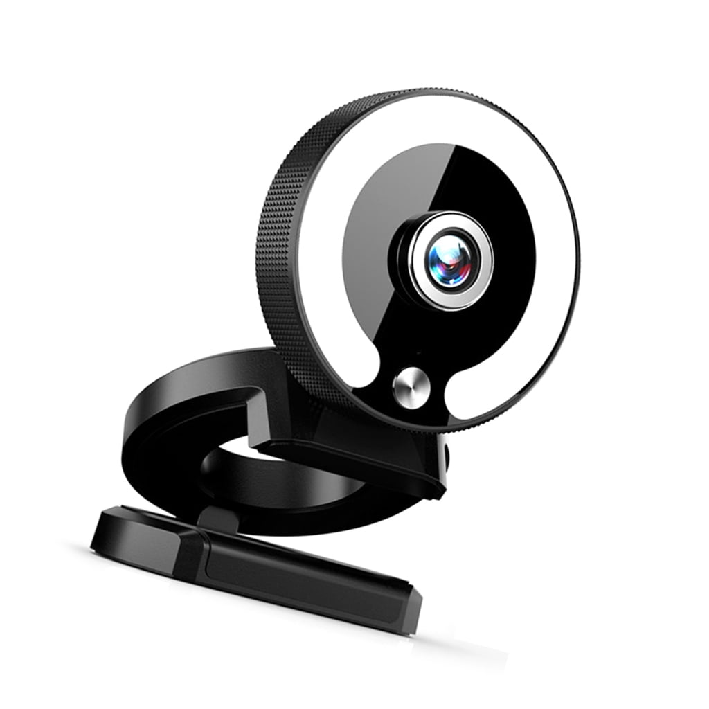4K Streaming Webcam With Auto Focuses Builts In Adjustable Rings Light Noise Canceling Mics 360 Degree Rotation For Live Broadcast Video Conference