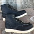 thumbnail image 3 of Botines de cuero para motocicleta para Hombre, mocasines Vintage con cordones, zapatos informales, botas de vaquero antideslizantes, 3 of 5