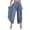 Blue, variant on Fesfesfes Women Harem Pant Casual Solid Lace Elastic Waist Workout Sports Wide Lag Pants On Sale