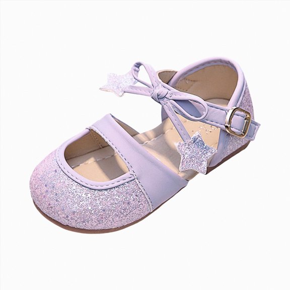 Ymyiu Toddler Sandals Girl Girls Sandals Kids Strap Flat Sandals Open Toe Summer Butterfly Casual Sandals Size 11 (Light Purple,Little Kids 11)