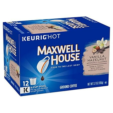 Maxwell House Vanilla Hazelnut K-Cup Coffee Pods (72 ct Pack, 6 Boxes of 12 Pods)