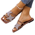 thumbnail image 5 of Willtoo Women's Sparkly Rhinestone Star Summer Sandals 2026 Wedding Glitter Bling Strappy Flats, 5 of 5