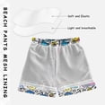 thumbnail image 3 of FORMRS Boys Swim Trunks Quick Dry Mesh Liner Boardshorts Sizes XS-XL, White Doodle Pattern, 3 of 7