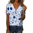 thumbnail image 1 of Blusa Medlor para mujer con cuello en V y estampado floral con botones 2025, 1 of 6