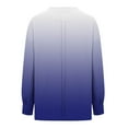 thumbnail image 6 of tklpehg Gradient Color Long Sleeve Shirts for Women Fall Tops Fashion Round Neck Casual Dressy Blouses Lightweight Loose Pullover(V03_ Blue,M), 6 of 6