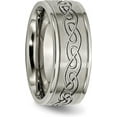 thumbnail image 5 of Chisel Titanium Brushed Center 9.2mm Scroll Design Band - Ring Size 11.5, 5 of 8