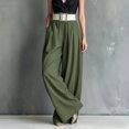 thumbnail image 4 of Cagogo Womens Wide Leg High Waisted Flowy Palazzo Pants Casual Loose Long Trousers for Office Work Beach Summer Fashion Clothes, Army Green S, 4 of 5