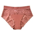 thumbnail image 2 of BLTIBY High Waist Triangle Panties for Women Tummy Control Solid Color Lace Briefs Comfortable Breathable Plus Size Underpant Pink S, 2 of 3