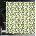thumbnail image 3 of Ambesonne Botanical Shower Curtain, Leaf in Dots Pattern Pot, 69"Wx70"L, Apple Green Dark Khaki, 3 of 4