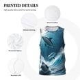 thumbnail image 3 of Pofeuu Ice Blue Ocean Cute Dolphin A Print Basketball Jersey, Shirts for Men Youth Basketball Jersey Crew Neck-Large, 3 of 6