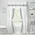 thumbnail image 7 of PowerSellerUSA Crisp & Clean Minimalist Two-Tone Window Curtain Set with Matching Tie-backs, 5-Piece or 3-Piece Full Window Set, Rod Pocket Top, 36" 3-Piece Set, 7 of 7