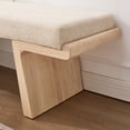thumbnail image 4 of Zesthouse 47.2" Linen Upholstered Bench, Bedroom Bench End of Bed, Modern Ottoman Bench with Solid Wood Frame for Entryway Living Room, Beige, 4 of 9