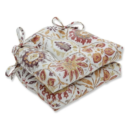 Antique Chair Cushions Pillow Perfect Antique Medallion Trellis 16 x 15.5 in. Indoor Dining Chair Cushion - Set of 2 ()