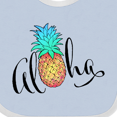 thumbnail image 4 of Inktastic Aloha in Cursive with Pineapple Rainbow Colors Boys or Girls Baby Bib, 4 of 4
