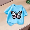thumbnail image 5 of HADST Girls' Butterfly Print Crew Neck T-Shirts, Short Sleeve Casual Tops with Cute Graphic, Trendy Summer Tees for Daily Wear, 5 of 5