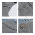 thumbnail image 3 of Mens Classic Denim Vest Ripped Golden Button Sleeveless Vest, 3 of 4