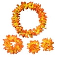thumbnail image 1 of Ensemble de Fête Tropicale Hawaïenne Luau Fleur Lei, Orange, 1 of 1