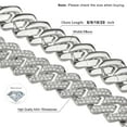 thumbnail image 6 of Monebena Mens Cuban Link Chain Miami Cuban Necklace Silver Diamond Cut Stainless Steel Chain for Men 15mm Iced Out Hip Hop Jewelry (20 inch), 6 of 12