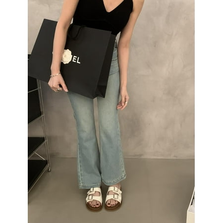 

Flat Bottom Belt Buckle Slippers Women‘s Summer Outer Wear 2024 New Retro Fairy Style Soft Bottom Beach Slippers