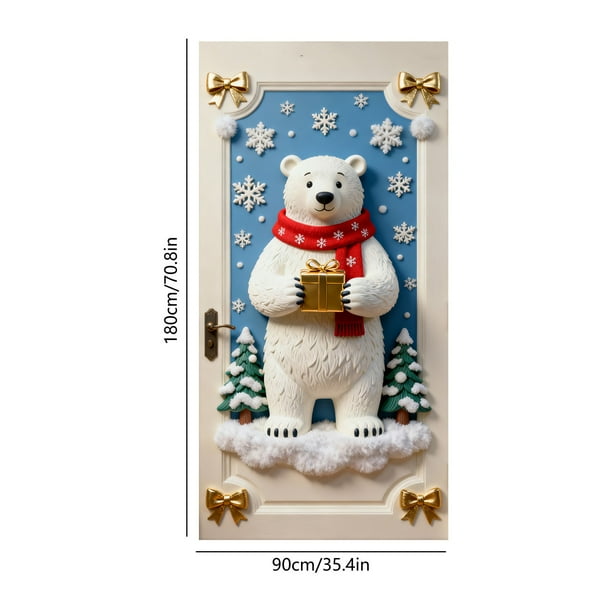 Adornos navideños, adornos navideños, regalos navideños, cubierta de puerta navideña, decoración navideña, cubierta de puerta, ambiente de fiesta navideña, tela de fondo, cubierta de puerta de poliést