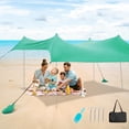 thumbnail image 4 of Gymax Abri de Plage Portable 10 X 9 Pi avec Ancre de Sable, Sac de Transport, Vert, 4 of 8
