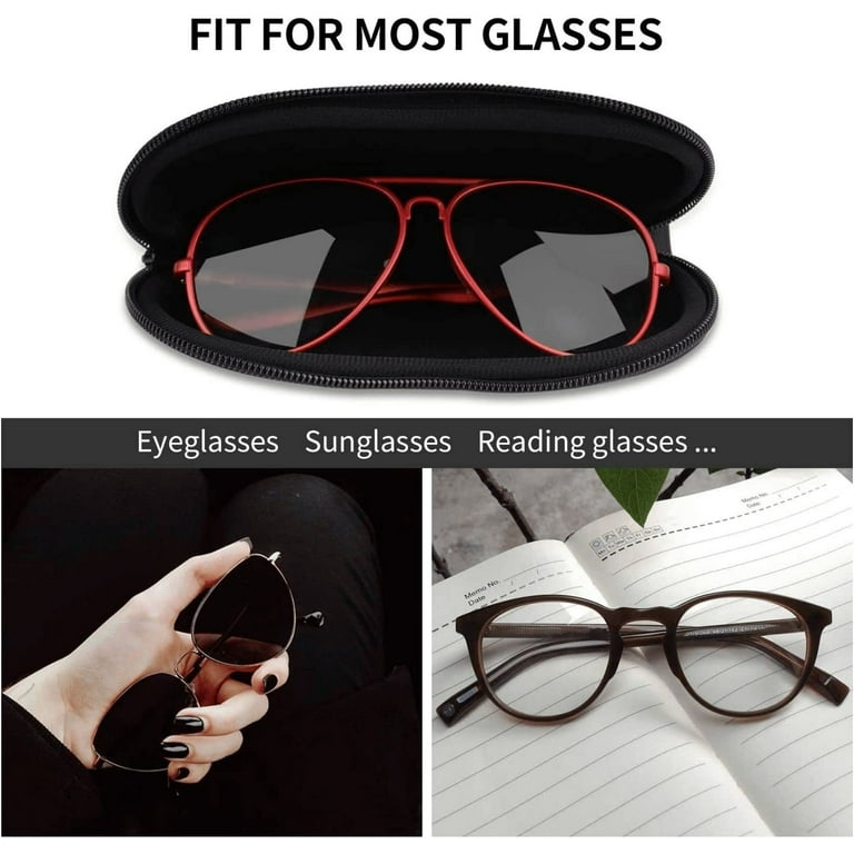 Travel Sunglasses Case with Clip, Portable Glasses Pouch Zipper