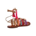 thumbnail image 3 of Schutz Patricia Multi Color Leather Gladiator Ankle Wrap Flat Mule Sandals (6) (Multi, 10), 3 of 4