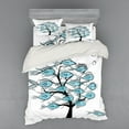 thumbnail image 2 of Ambesonne Fish Bedding Set 3 Pcs, Sea Animals on Tree Theme, Twin XL, Blue and Black, 2 of 3