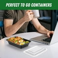 thumbnail image 7 of Fusion 50 Pack (100-Piece) 32 oz Meal Prep Containers Reusable with Easy Open Lids, Sturdy Leakproof Food Safe, Microwave Freezer Dishwasher Safe, To Go Take Out Plastic Food Storage Pans with Lids, 7 of 7