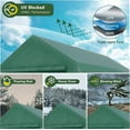 thumbnail image 6 of Grezjxc 10 x 20ft Steel Carport Heavy Duty Awning Car Canopy Tent with Side Walls for outdoor Truck Boat Car Port Party Storage (Green), 6 of 9