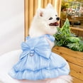 thumbnail image 2 of Nebwoak Dog Wedding Dress with Leash, Cute Dog Bridal Dress for Weddings & Parties, Adorable Pet Dress with Bow, M Size Blue Dog Formal Dress for Photoshoots, 2 of 6