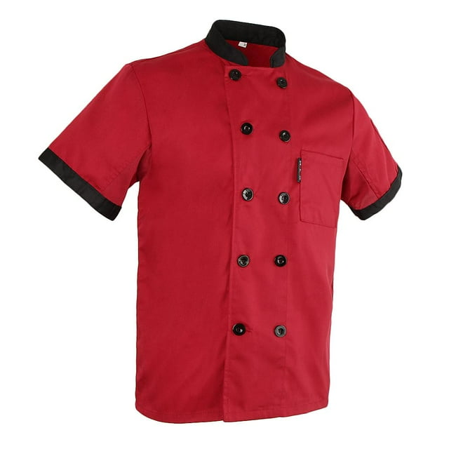 Chaqueta Unisex Chaqueta de Malla, Chaqueta de Manga Corta, Ropa , Camiseta de Catering con Pecho Y Mangas Rojo M Macarena abrigo de chef para hombres