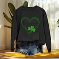 thumbnail image 5 of FDGIU ‌‌‌‌Women's Saint Patrick's Day Sweatshirt - Long Sleeve Green Shamrock Print Crew Neck Pullover, 5 of 6