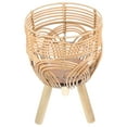 thumbnail image 2 of Maceta tejida de bambú con patas de apoyo para el hogar, cesta para macetas, cesta para flores de bambú, 2 of 6