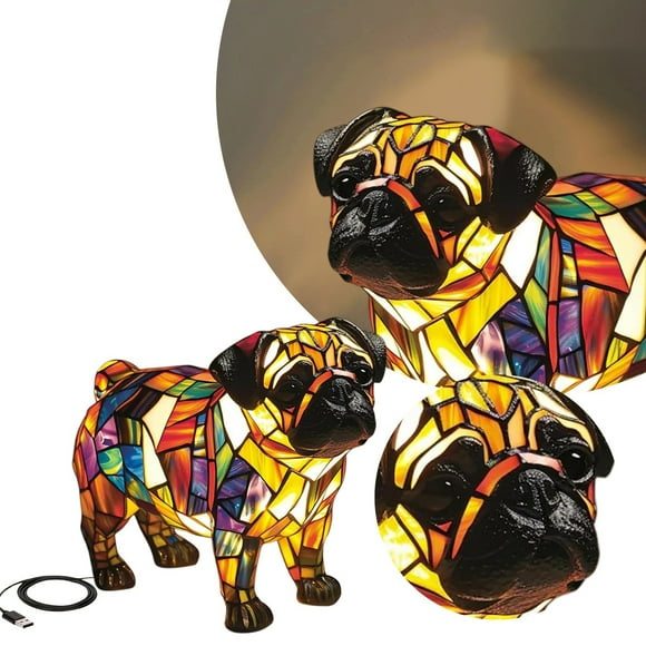 asddcavvf Corgi Dog Ranch Glowing Night Light Beautiful Light Bedside Table Lamp With USB A+C Dyed Resin French Desktop Night Light Cute Pet Dog Theme LED Table Lamp With Warm Christmas Story Leg Lamp