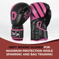 thumbnail image 5 of DEFY Marvelous Boxing Gloves - Ideal for Men & Women, Muay Thai, Kickboxing, MMA, Black/Pink, 6 oz, 5 of 5