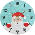 thumbnail image 5 of GZHJMY Christmas Snowflake Wall Clock, 10" Silent Non Ticking Round Clock, Oil Painting Easy to Read Clock for Living Room Bedroom Bathroom Home Decor Holiday Gifts, 5 of 7