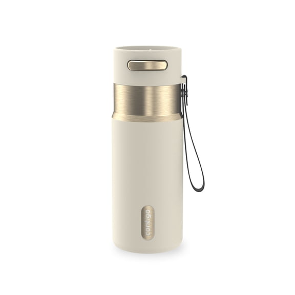 Contigo AutoSeal Insulated Stainless Steel Water Bottle with Carrying Strap, 16 oz (473 ml) – Leak-Proof, BPA-Free, Lead-Free, Dishwasher Safe