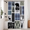 thumbnail image 5 of 72x84inch Jungle Adventure RV Shower Curtain Rustic Lodge Forest Bear Moose Deer Elk Retro Bath Curtain Set Waterproof Fabric Washable Bathroom Curtain Accessories for Home Bathroom Decor, 5 of 6