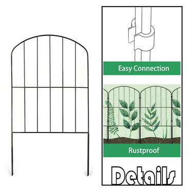 24" (H) x 27FT (L) Metal Decorative Garden Fence Outdoor Patio Barrier Arched